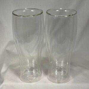 pair of Zwilling J A Henckels double wall insulated beer glasses